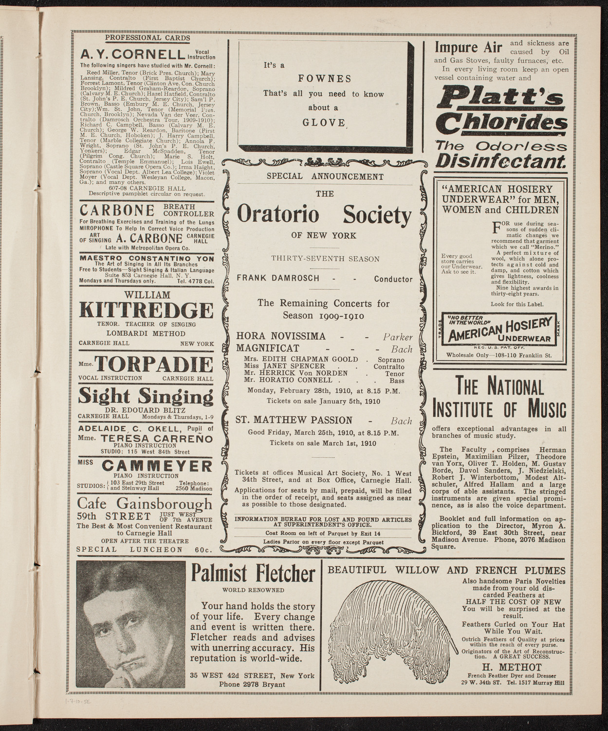 Christmas Play Association, January 7, 1910, program page 9