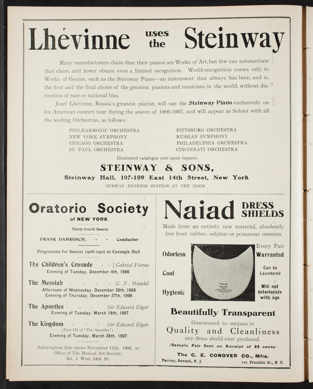 Ruggero Leoncavallo and La Scala Orchestra, October 14, 1906, program page 4