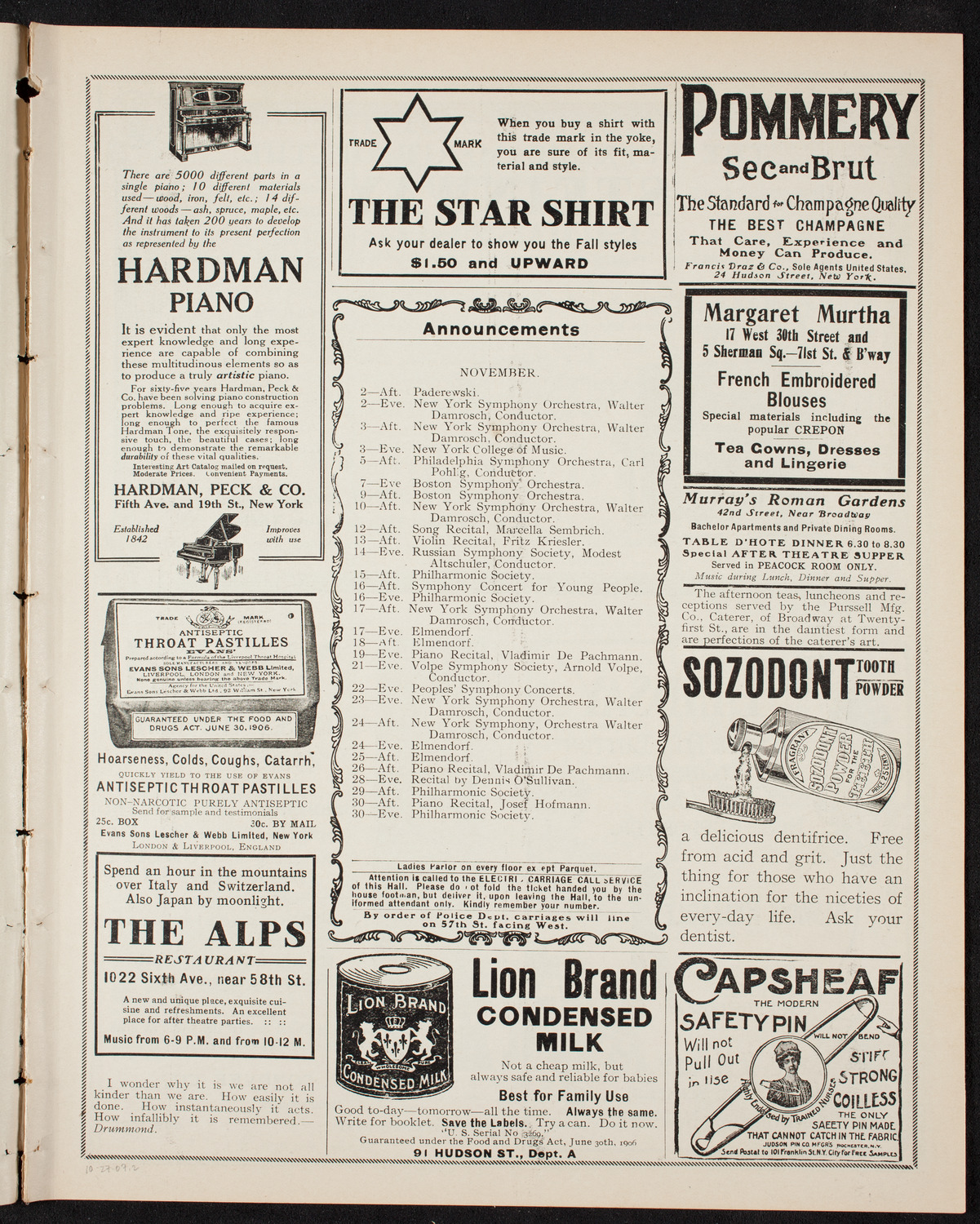 New York Festival Chorus and Orchestra, October 27, 1907, program page 3