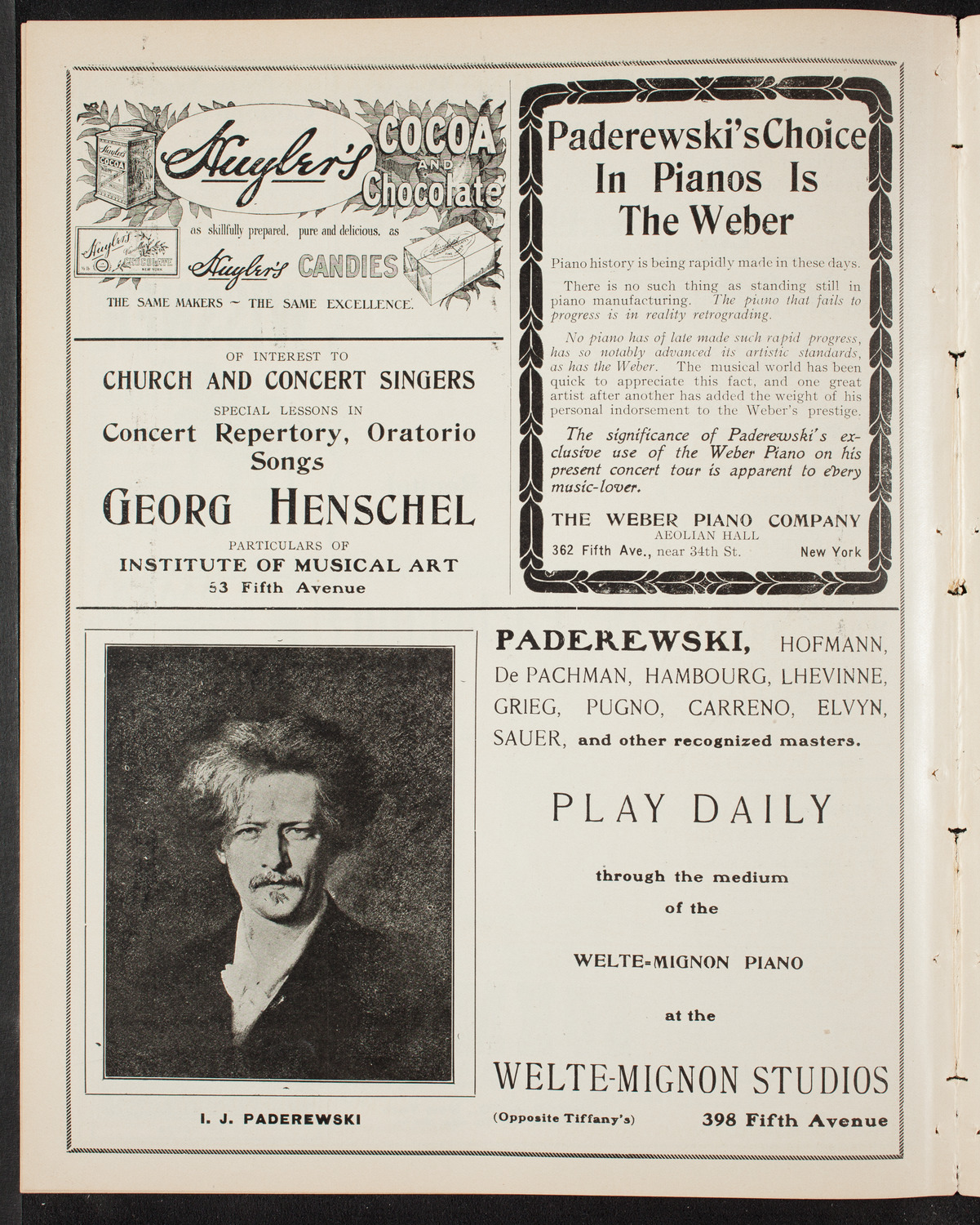 Vladimir de Pachmann, Piano, November 26, 1907, program page 6