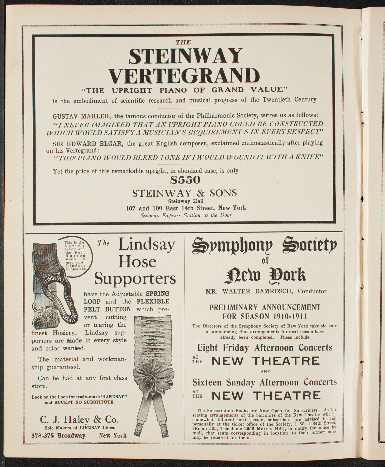 Benefit: St. Vincent de Paul Society, May 1, 1910, program page 4