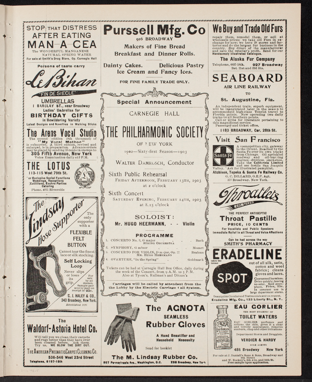 New York Banks' Glee Club, February 12, 1903, program page 9
