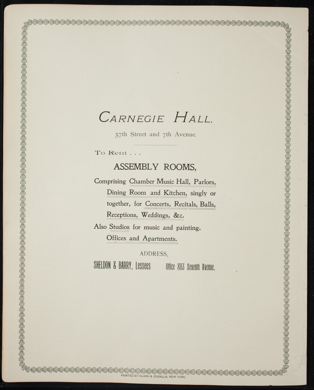 Lecture by Ian Maclaren (Rev. John Watson), October 13, 1896, program page 8