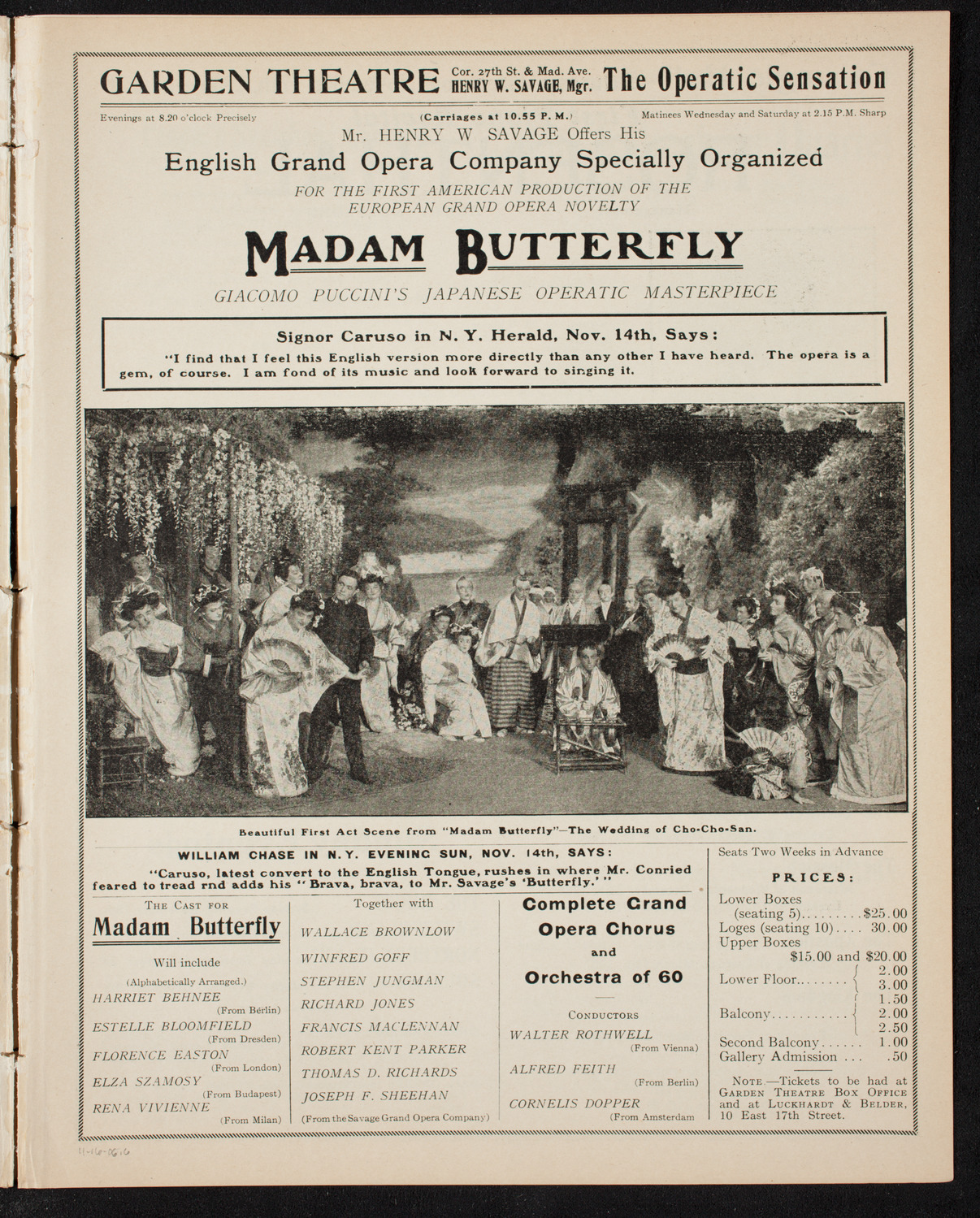 New York Philharmonic, November 16, 1906, program page 11