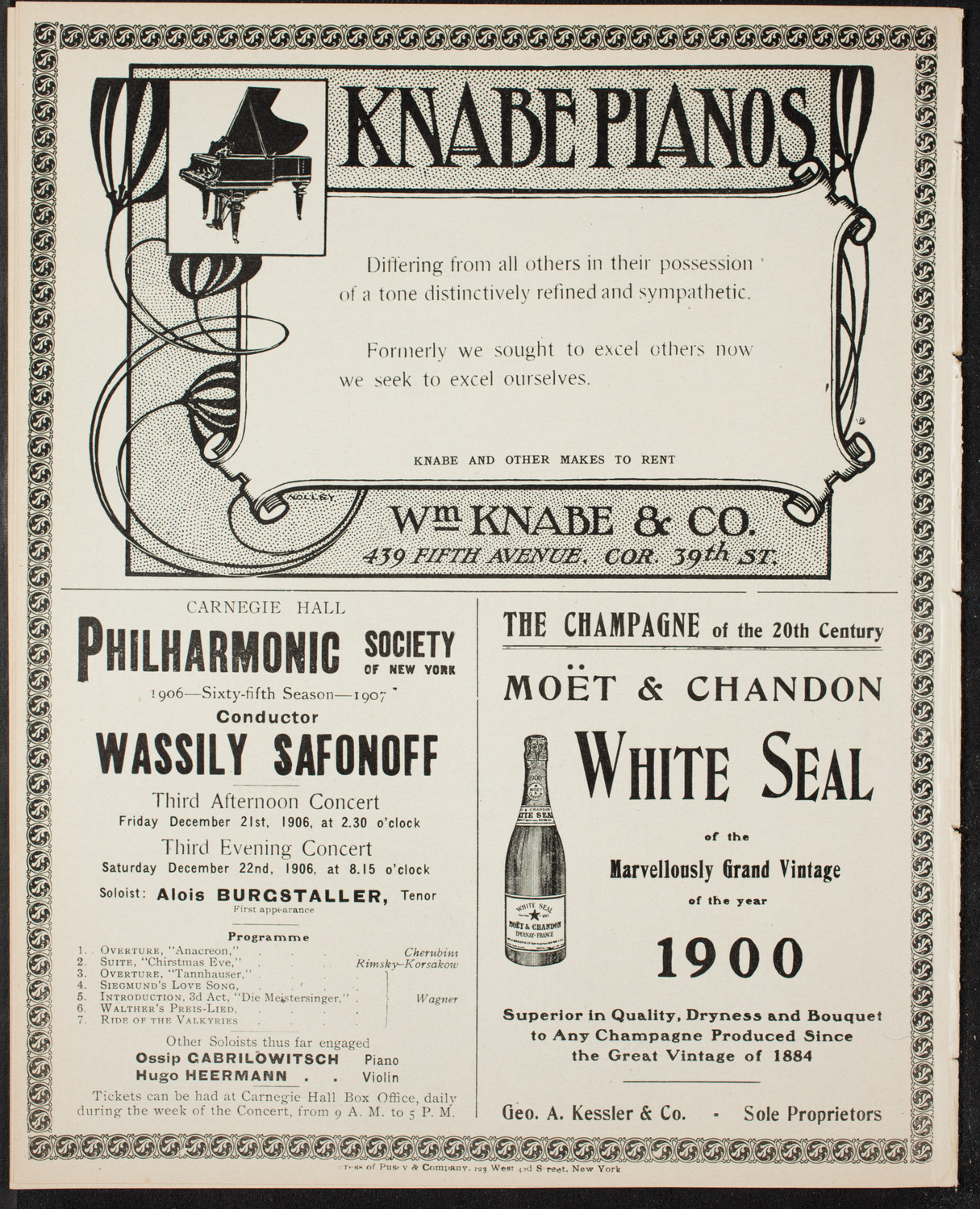 Musical Art Society of New York, December 13, 1906, program page 12