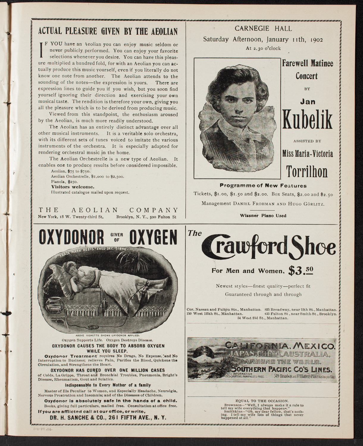 New York Philharmonic, January 11, 1902, program page 9