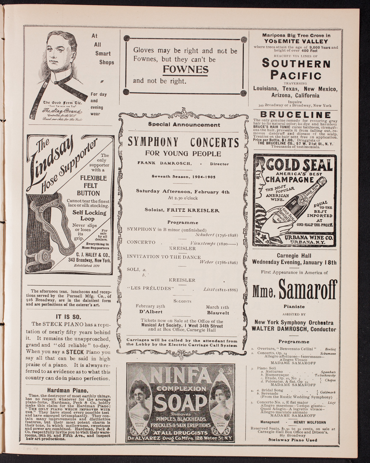 Symphony Concert for Young People, January 7, 1905, program page 9