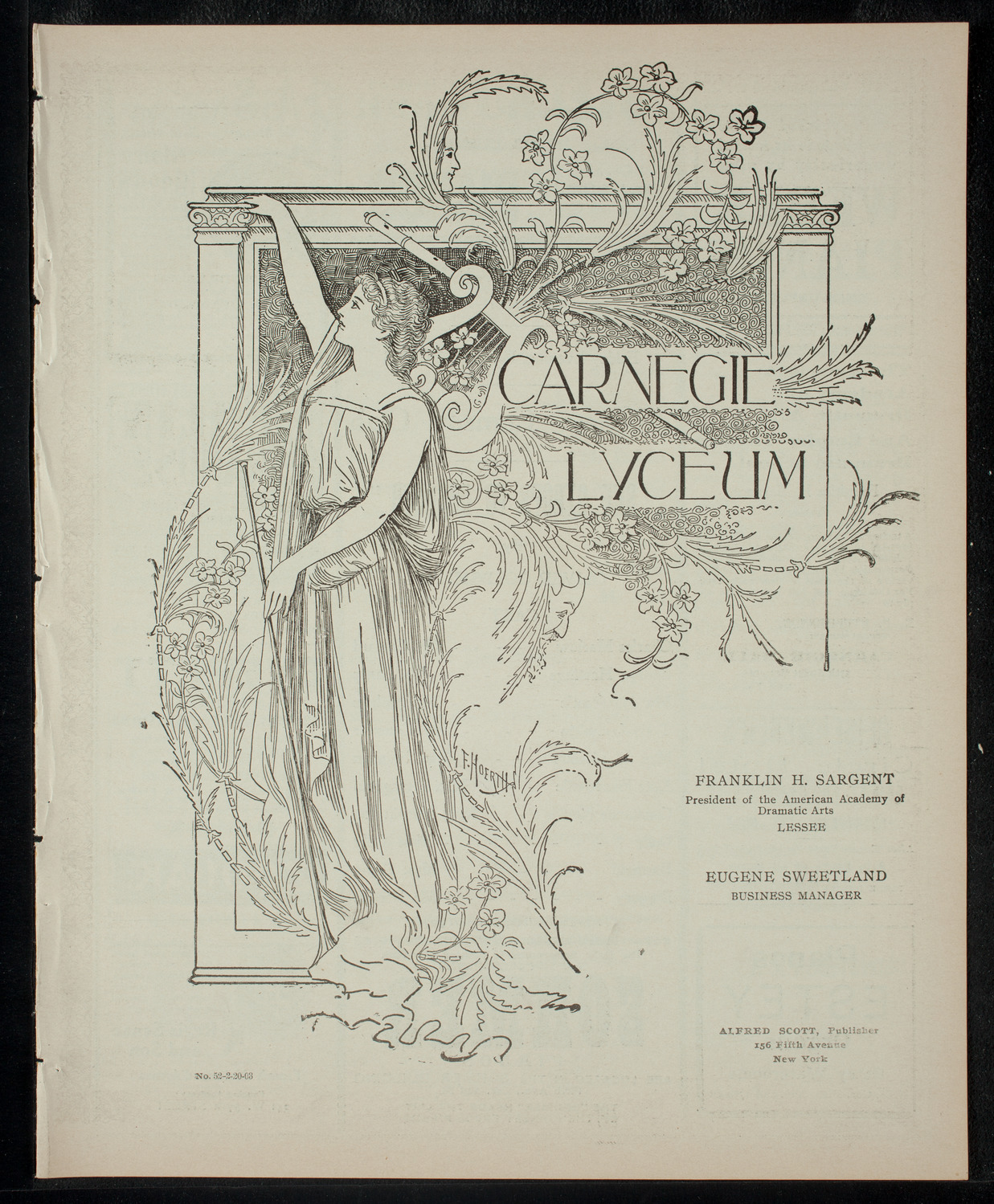 Amateur Comedy Club, February 20, 1903, program page 1