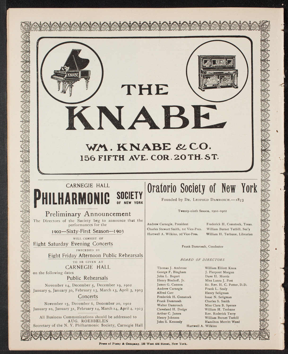 Graduation: New York College of Dentistry, May 19, 1902, program page 10