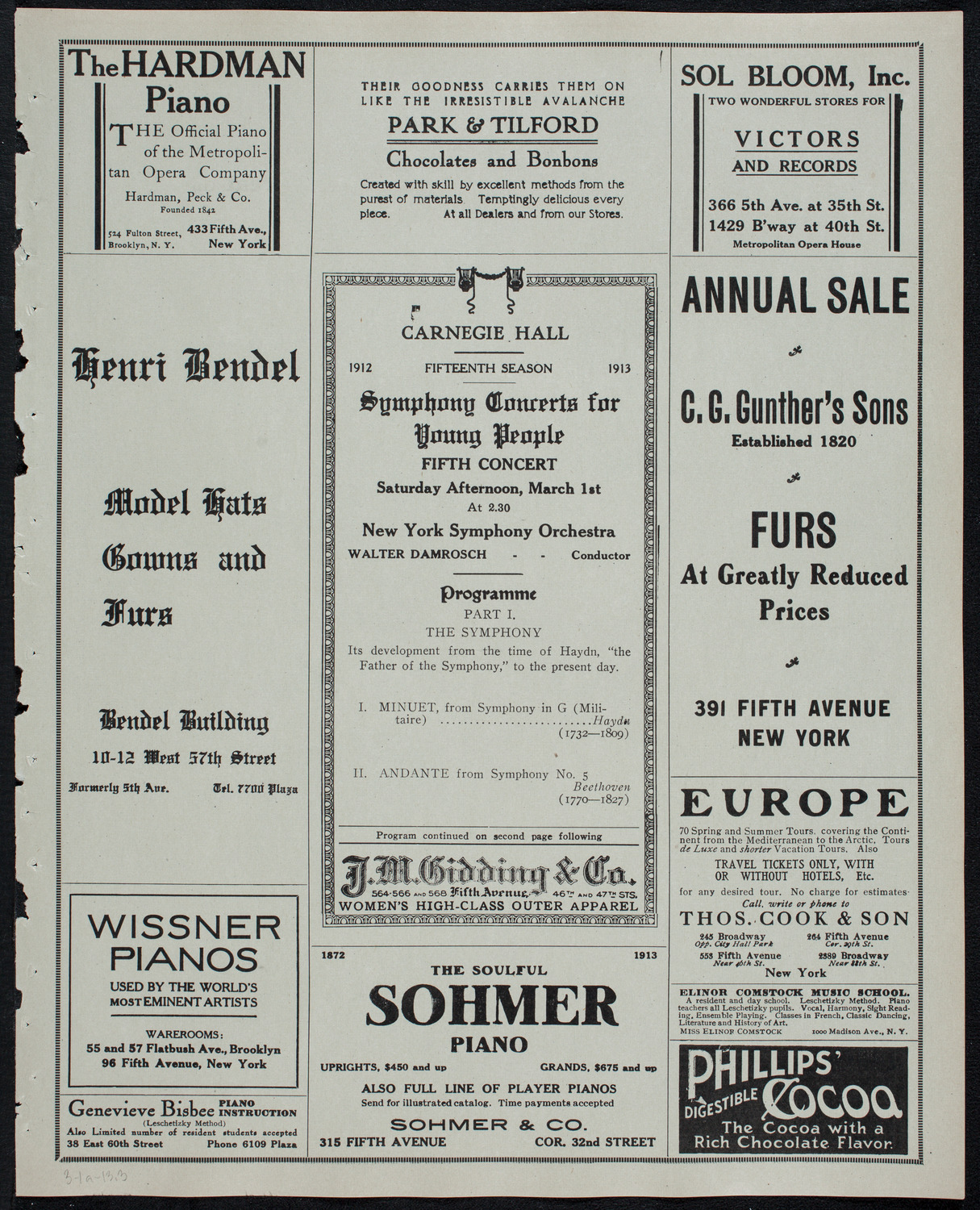 Symphony Concert for Young People, March 1, 1913, program page 5