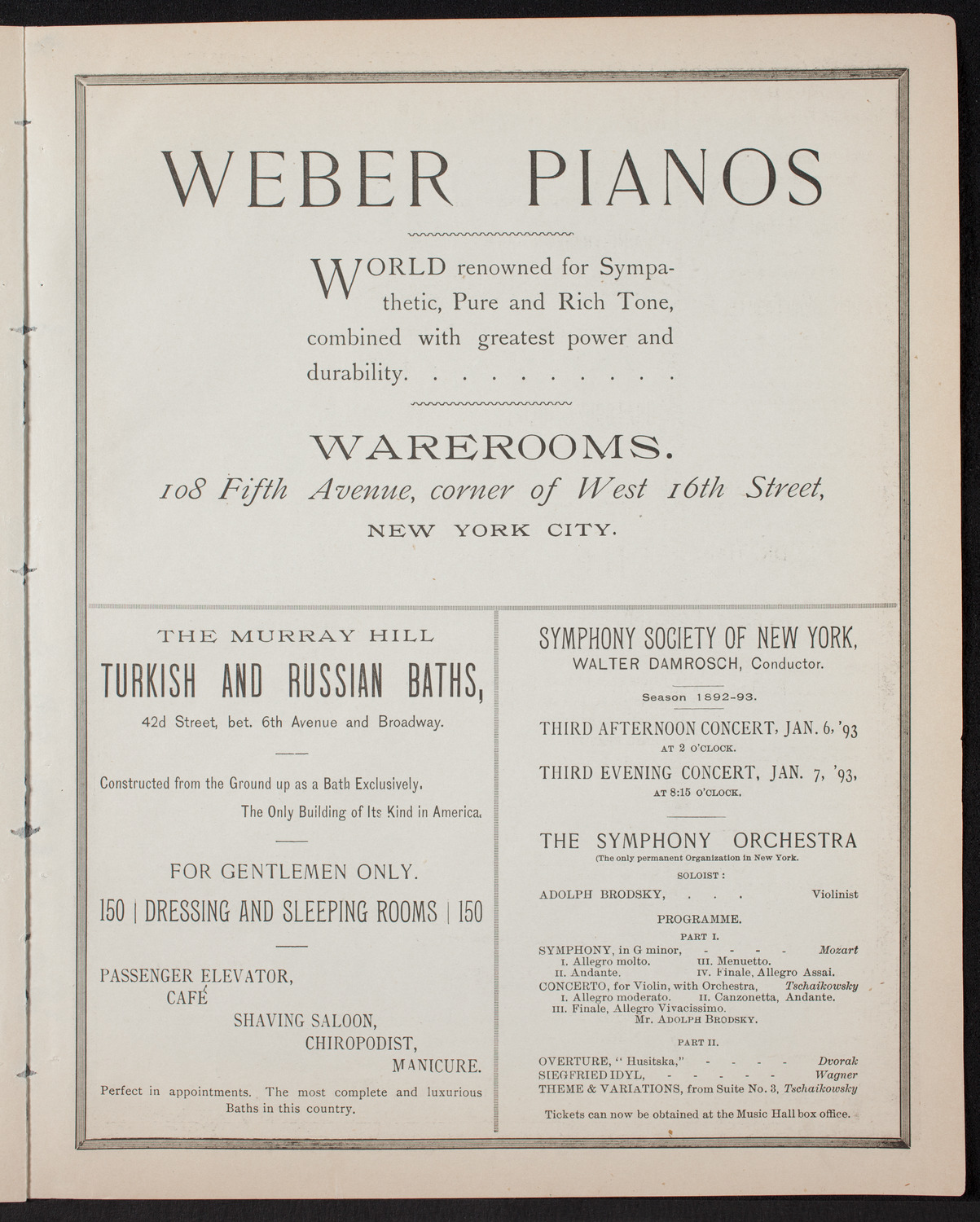 Ignacy Jan Paderewski, Piano, January 2, 1893, program page 7