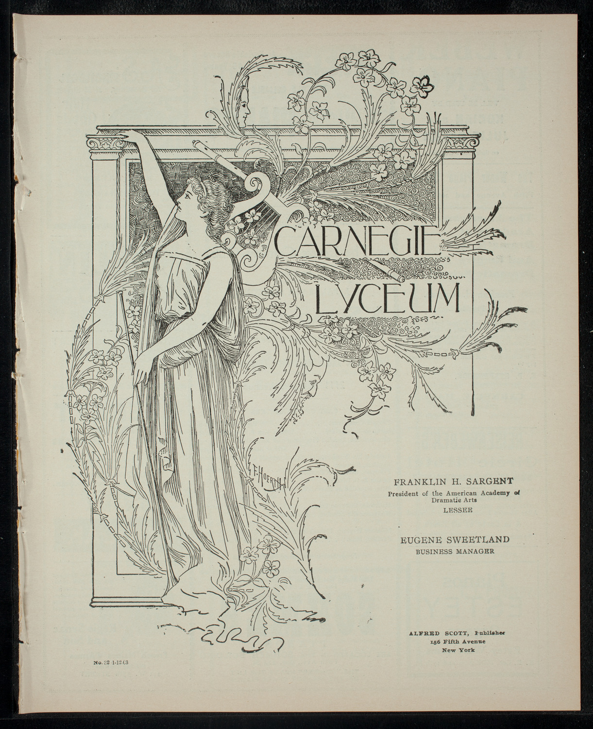 Lenox Comedy Club Benefit Performance for Day Home and School for Crippled Children, January 12, 1903, program page 1