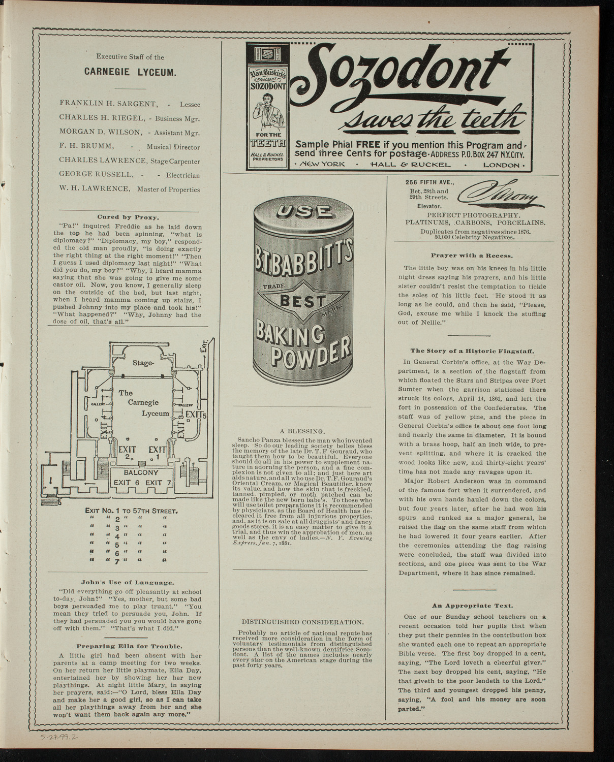 Armenian Dramatic Company of New York, May 27, 1899, program page 3