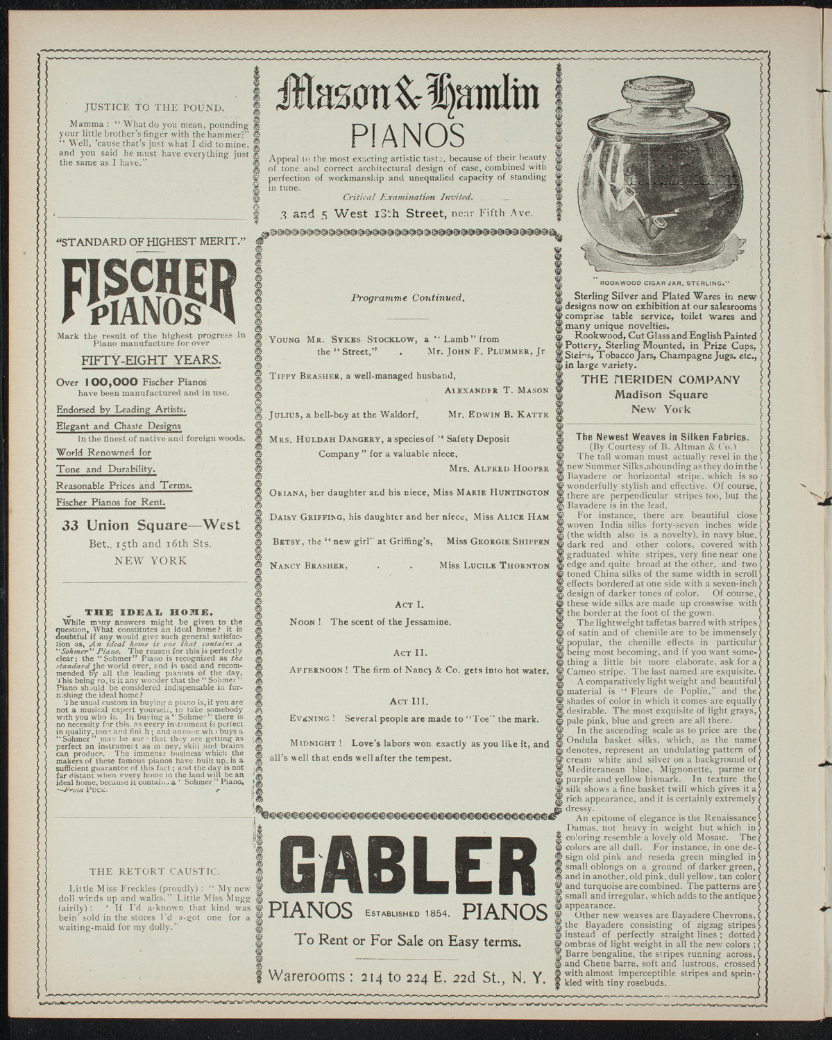 Amateur Comedy Club, February 19, 1898, program page 6