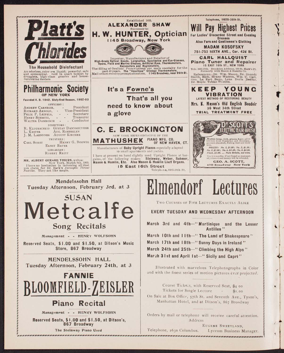 New York Festival Chorus, February 1, 1903, program page 2