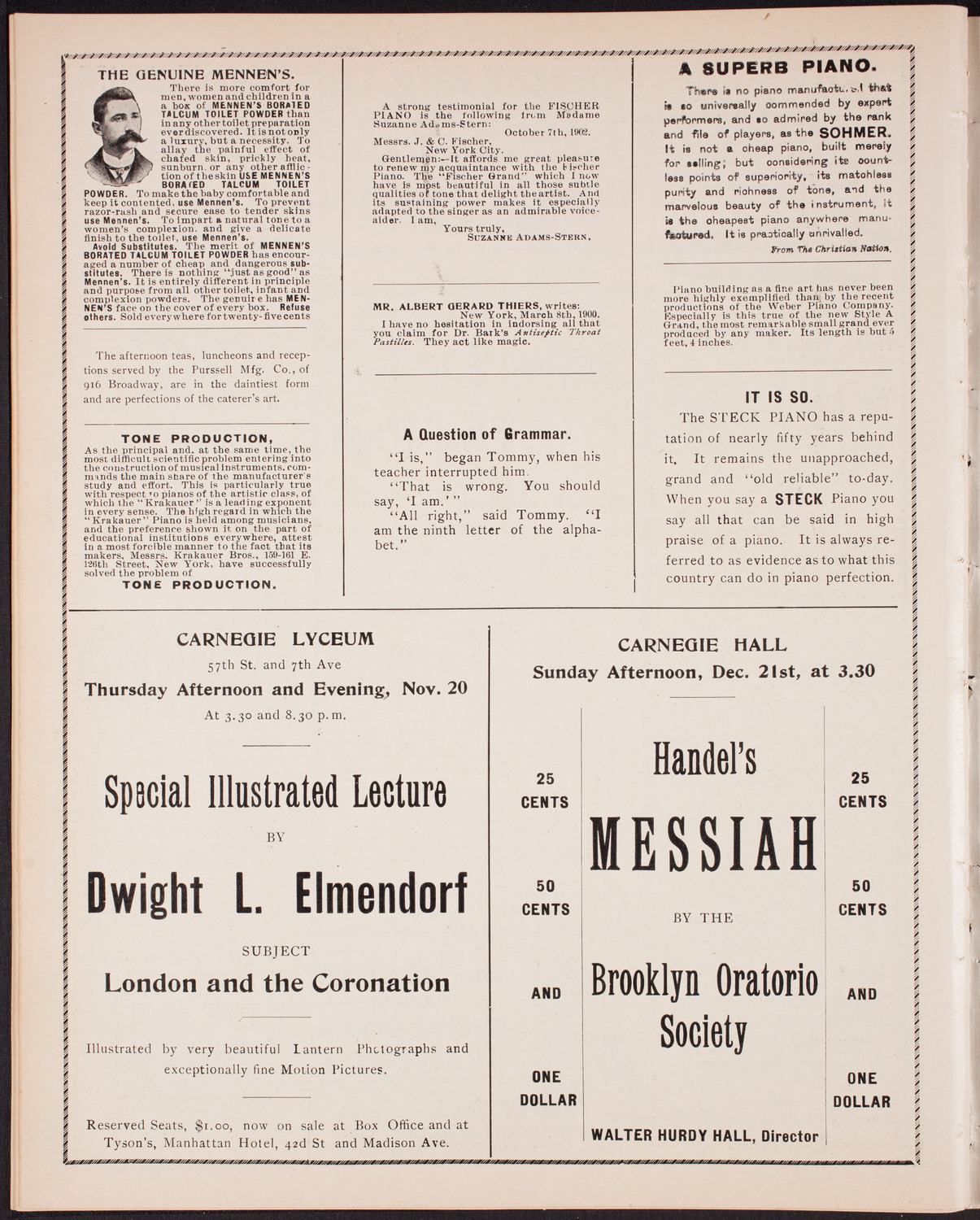 Oratorio Society of New York, November 18, 1902, program page 10
