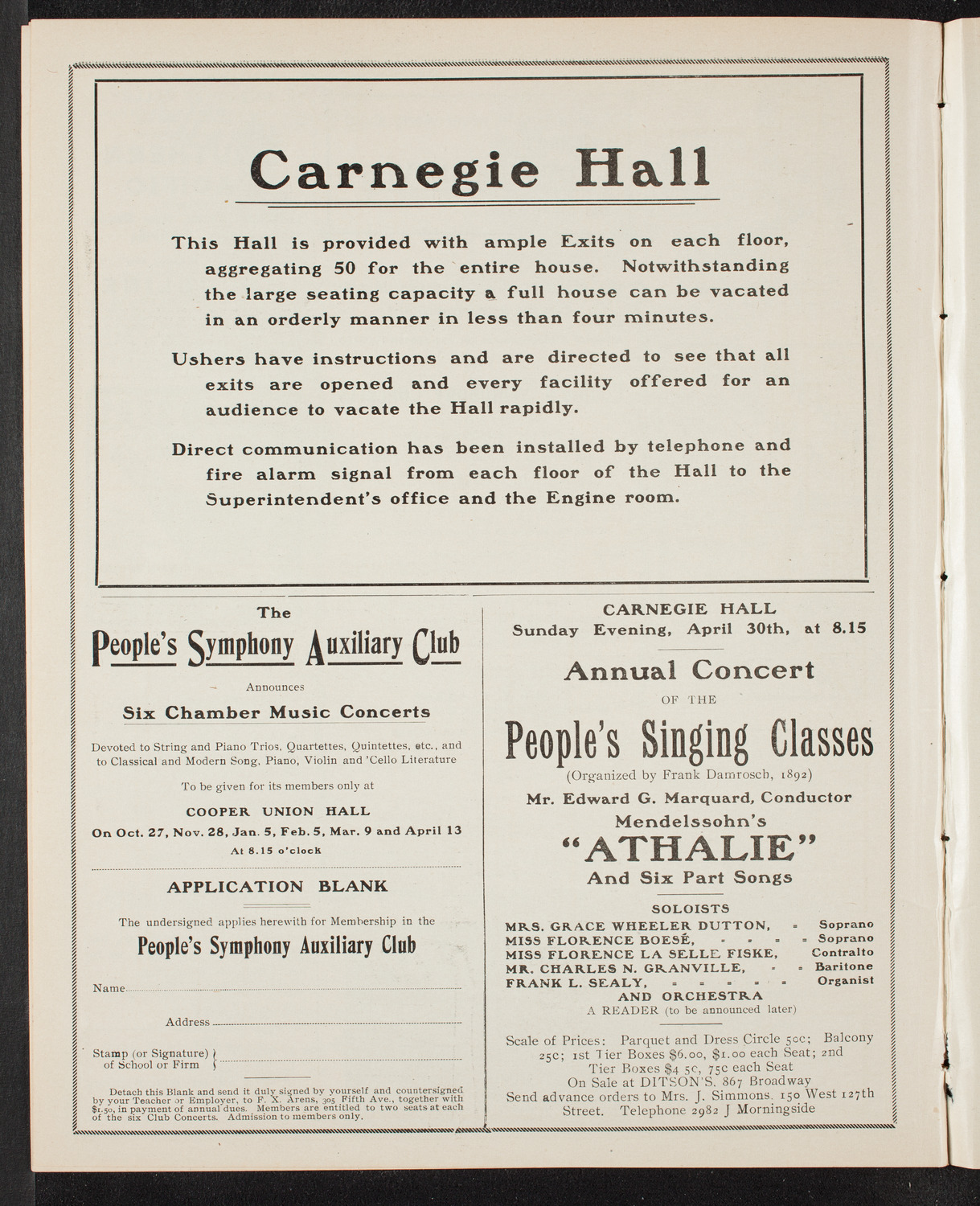 People's Symphony Concert, April 14, 1905, program page 10