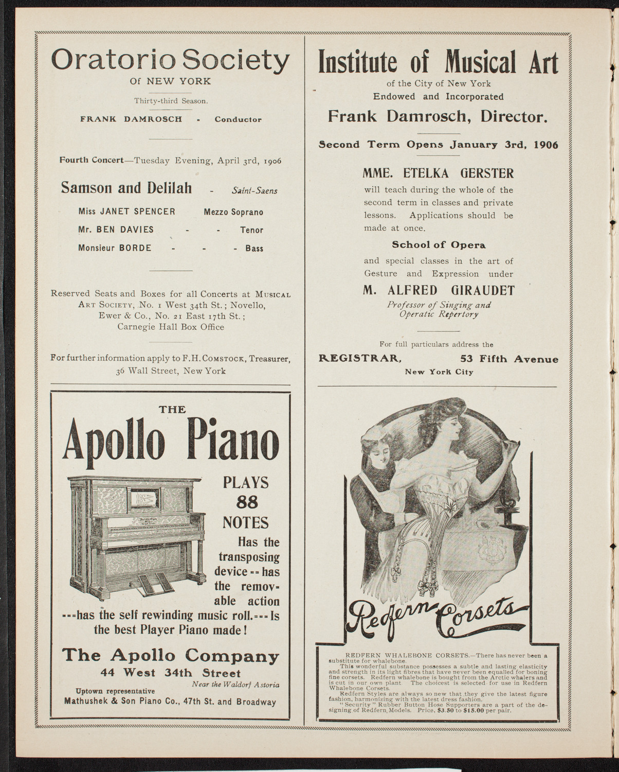 Russian Symphony Society of New York, February 24, 1906, program page 2