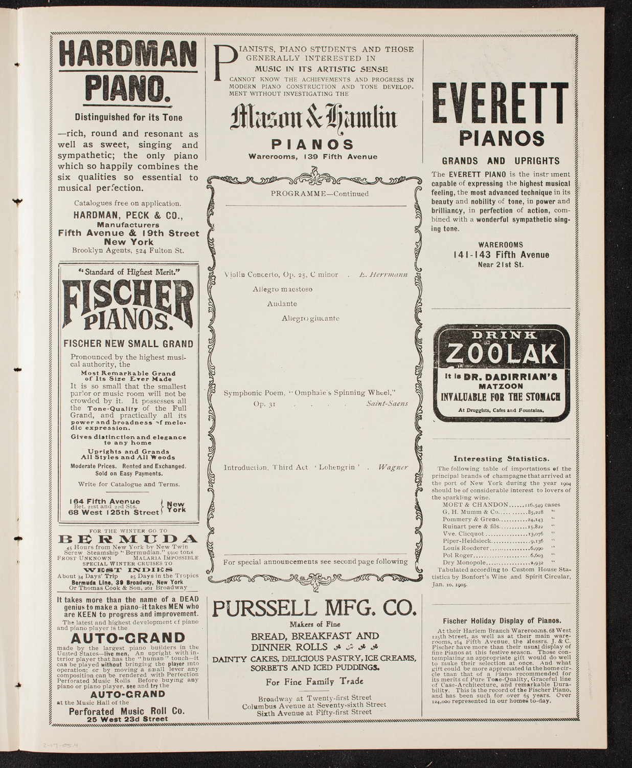 People's Symphony Concert, February 17, 1905, program page 7
