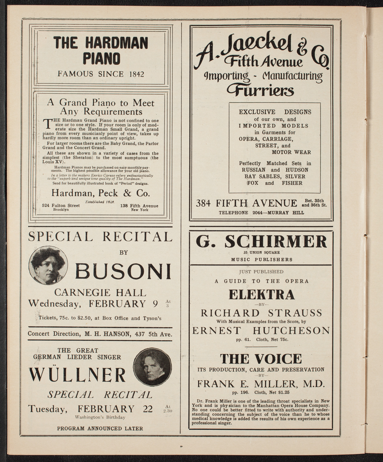 Fannie Bloomfield Zeisler, Piano, February 5, 1910, program page 8