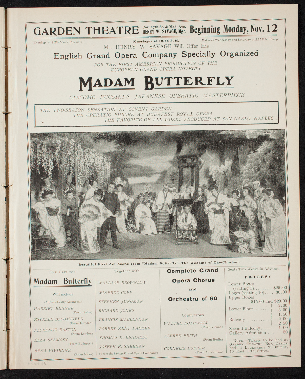 New York Symphony Orchestra, November 11, 1906, program page 11
