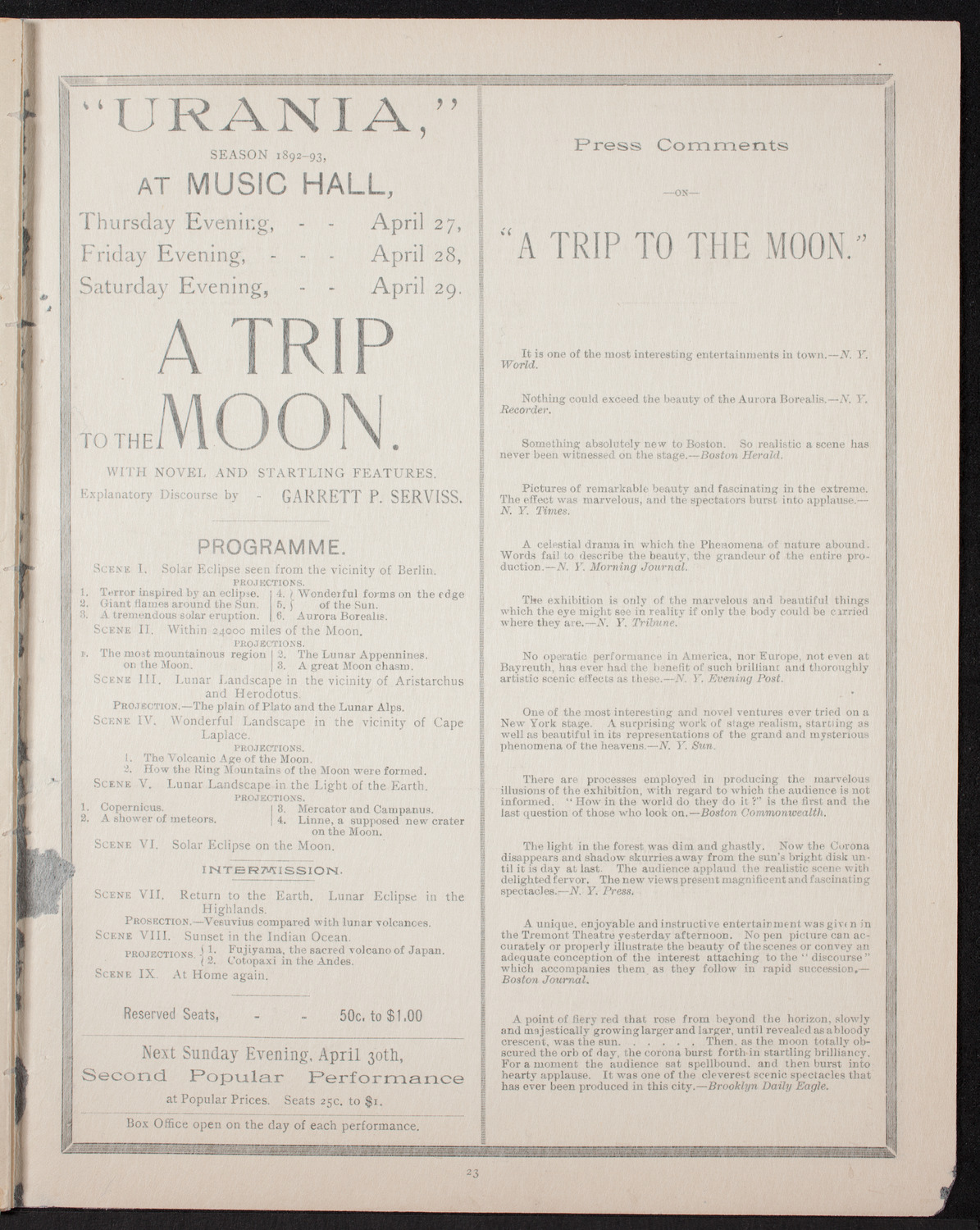 New York Banks' Glee Club, April 24, 1893, program page 23