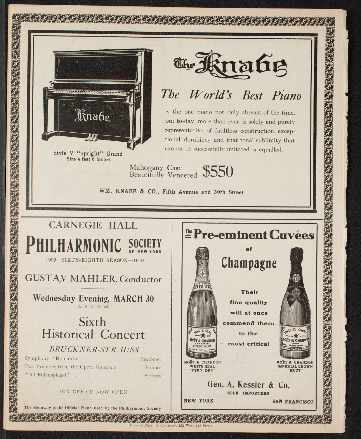 New York Philharmonic, March 11, 1910, program page 12