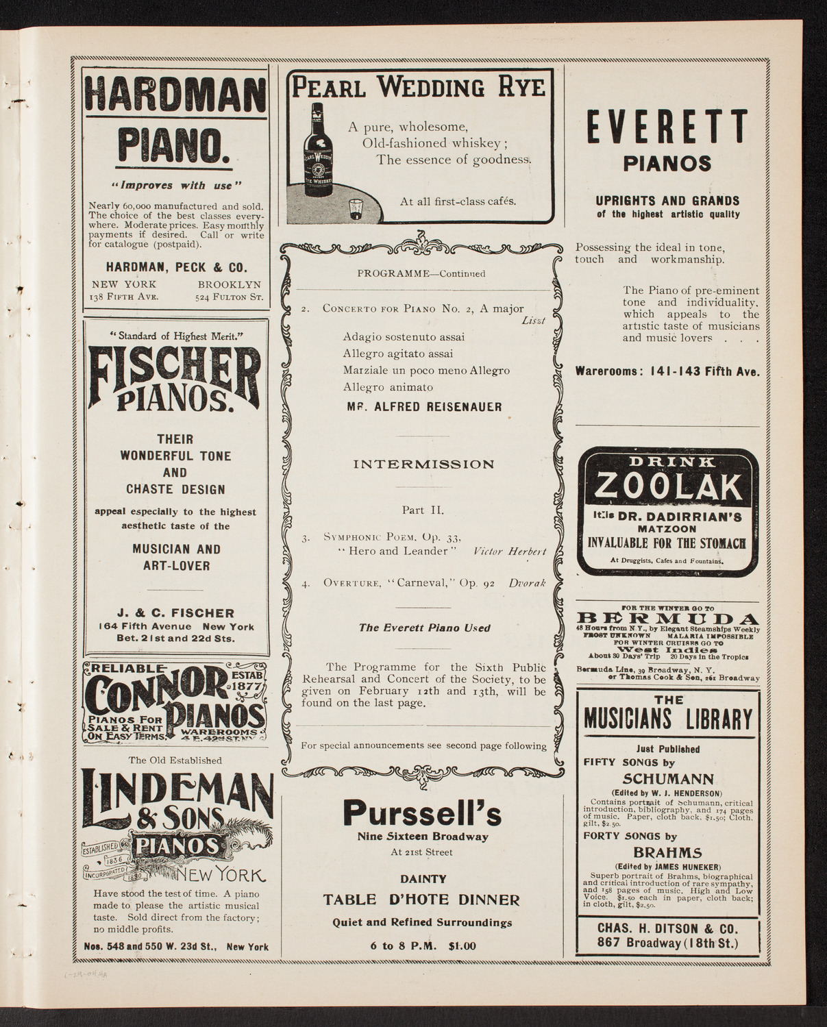 New York Philharmonic, January 29, 1904, program page 7