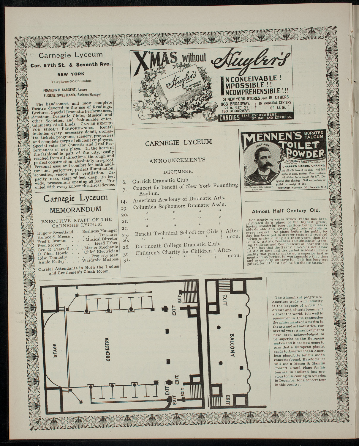 Legrand Howland's Opera Class, December 5, 1901, program page 4