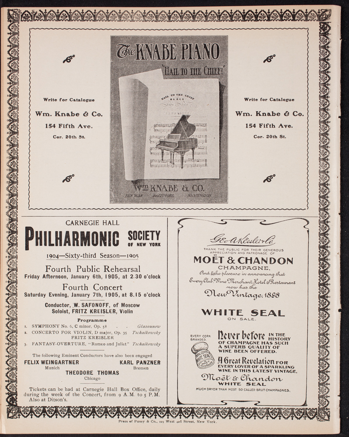 Russian Symphony Society of New York, December 24, 1904, program page 12