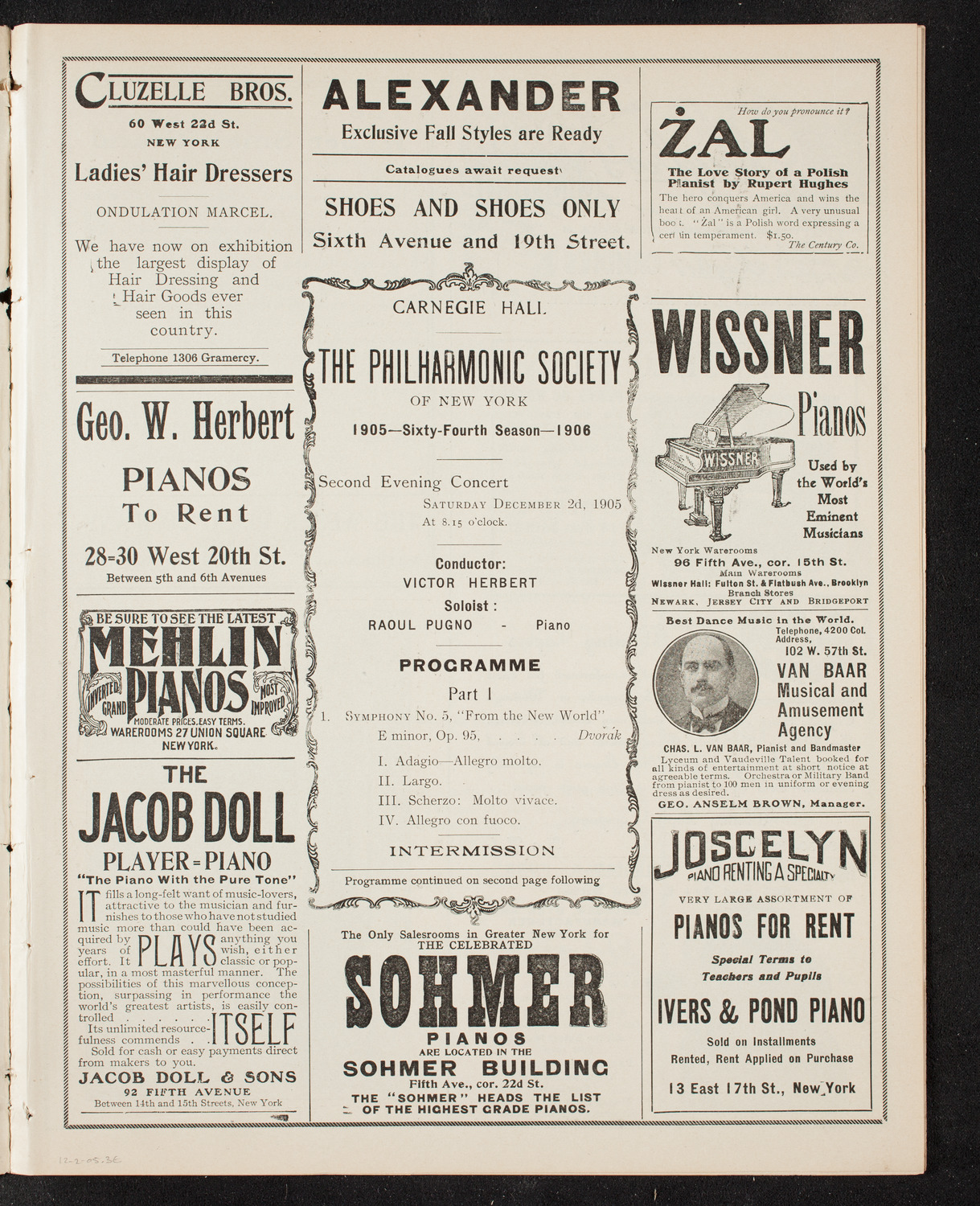 New York Philharmonic, December 2, 1905, program page 5