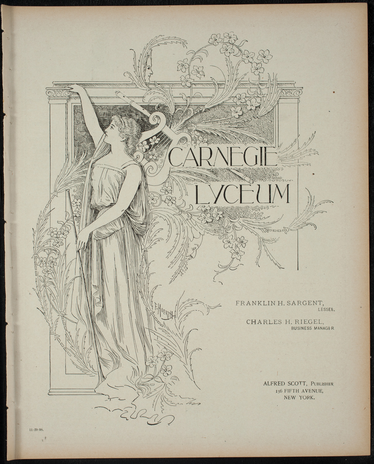 Students of the Virgil Piano School, November 29, 1898, program page 1