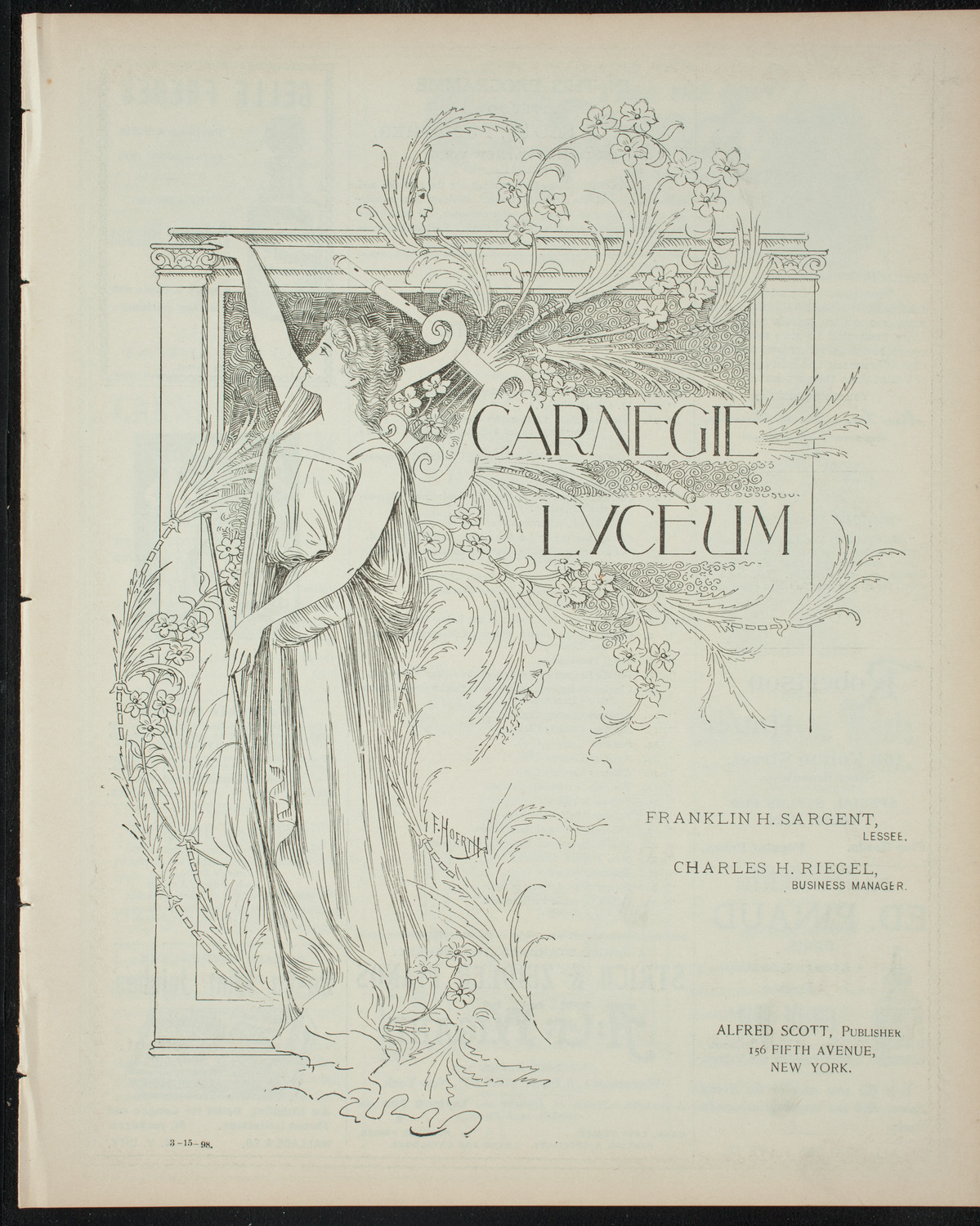 Virgil Piano School Student Recital, March 15, 1898, program page 1