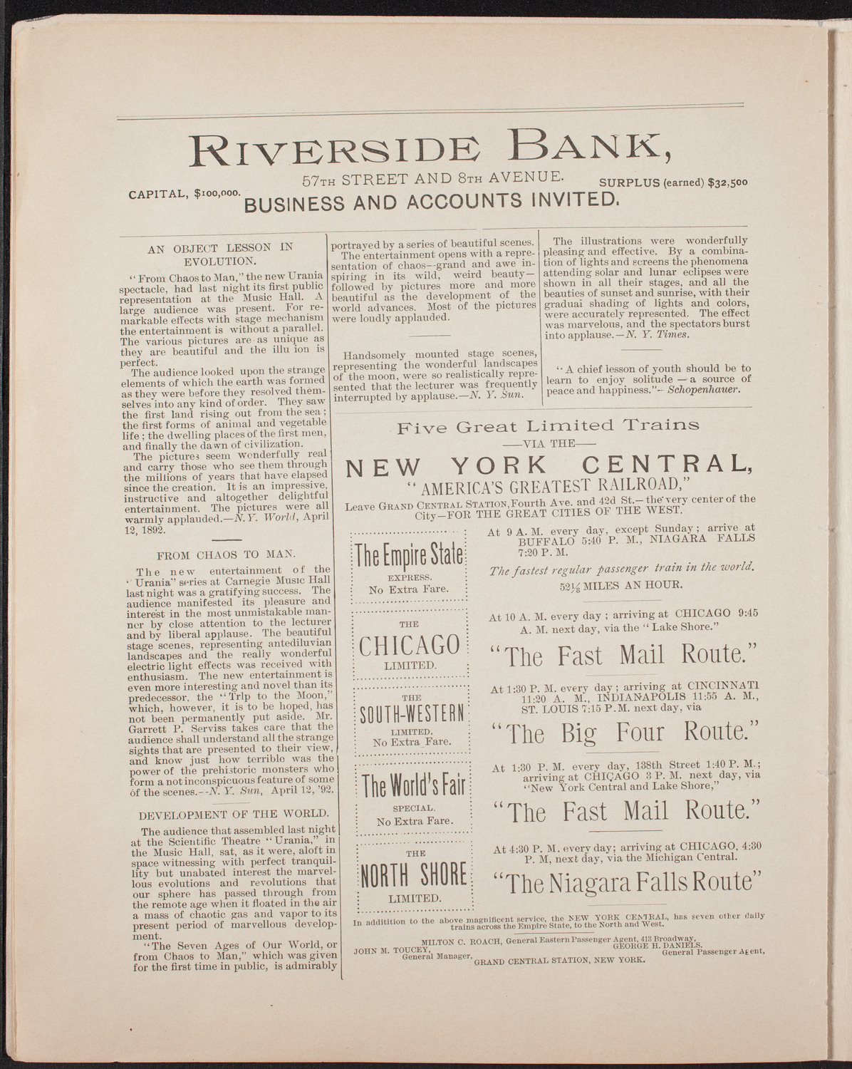 Benefit: Crippled Children at Post Graduate Hospital, April 21, 1892, program page 8