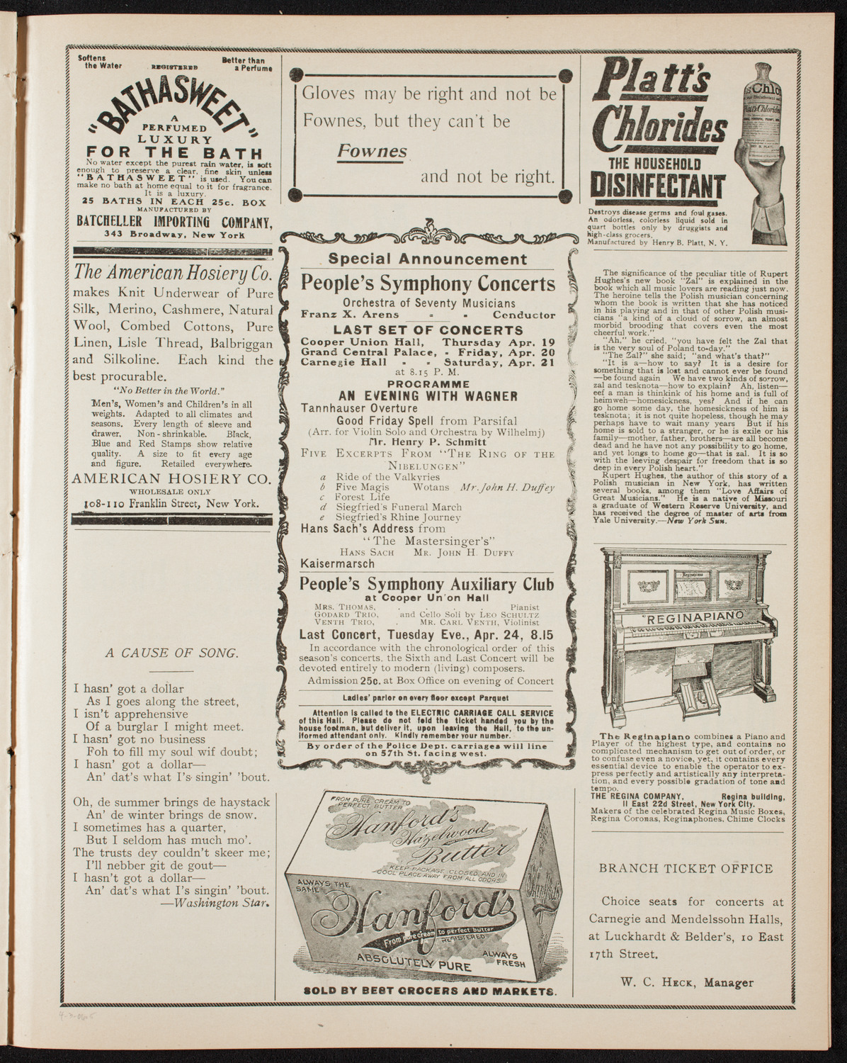 New Music Society of America, April 2, 1906, program page 9