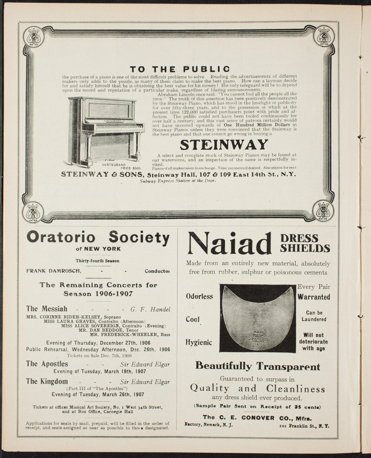 Russian Symphony Society of New York, December 20, 1906, program page 4