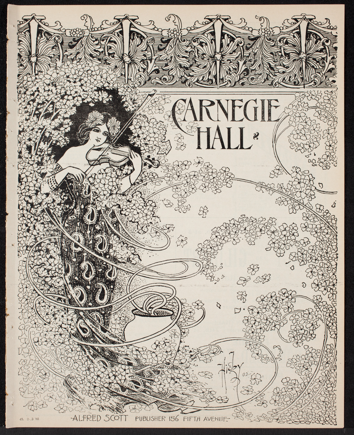 New York Philharmonic, February 13, 1903, program page 1