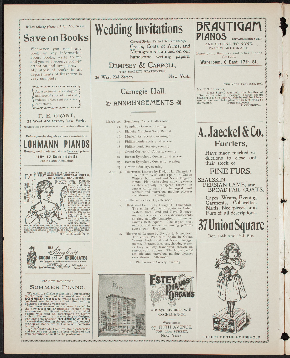 Benefit: St. Mary's Home, February 28, 1899, program page 2