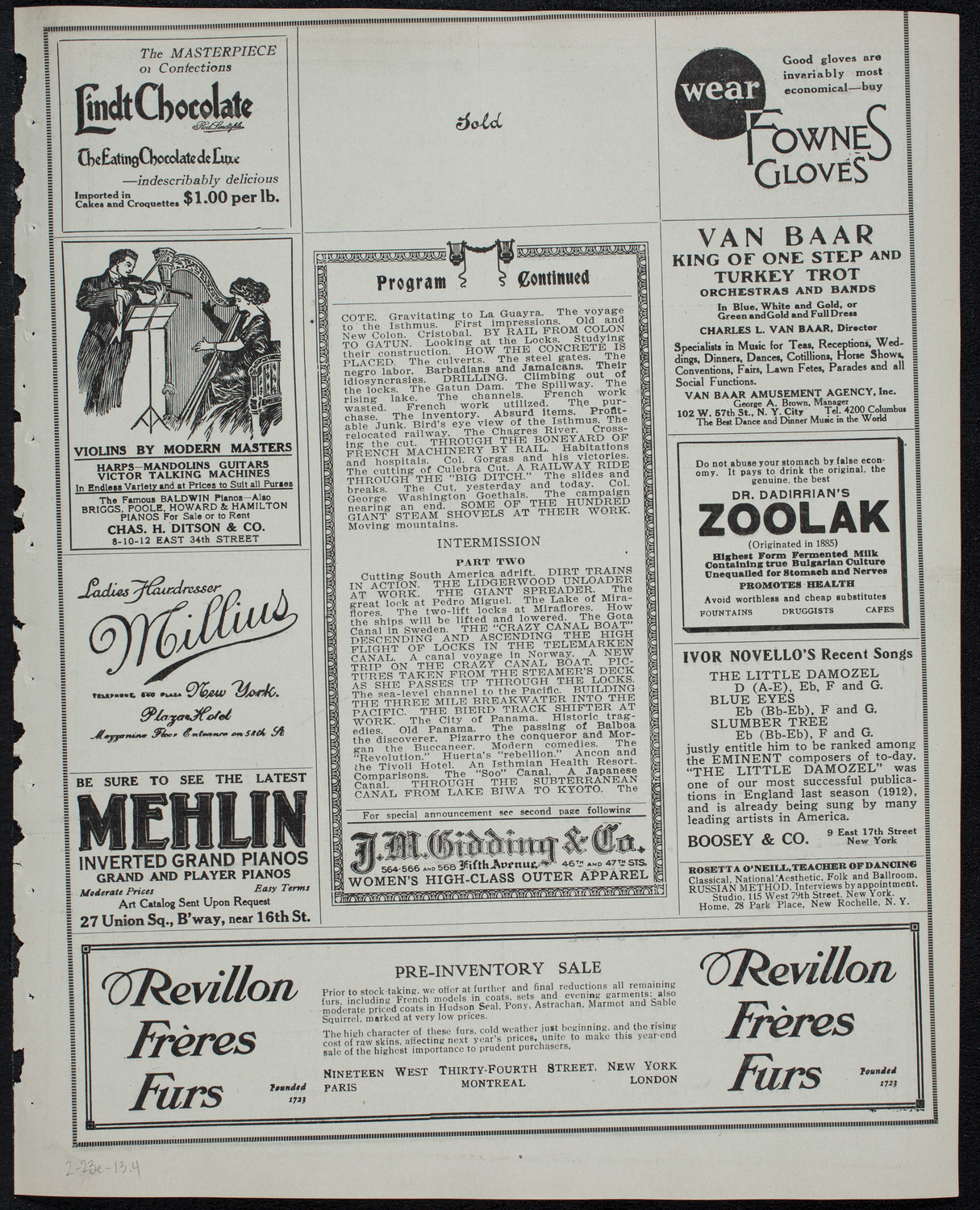 Burton Holmes Travelogue: Panama, February 23, 1913, program page 7