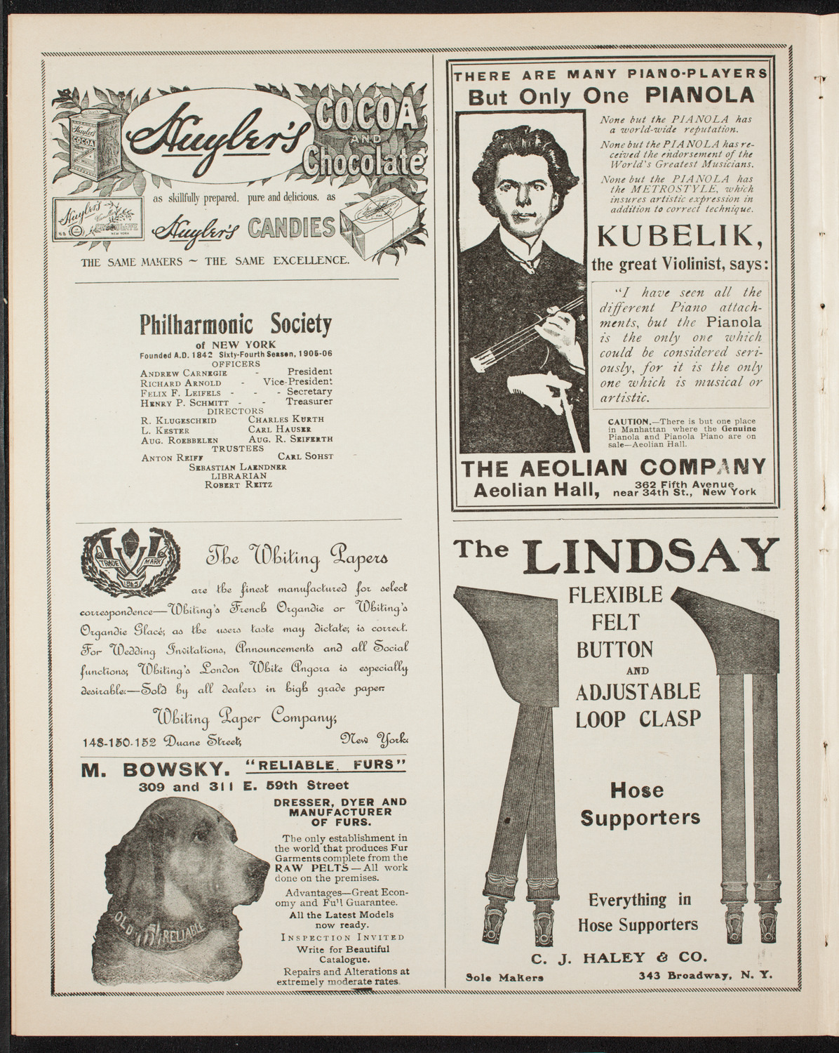 Oratorio Society of New York, April 3, 1906, program page 6
