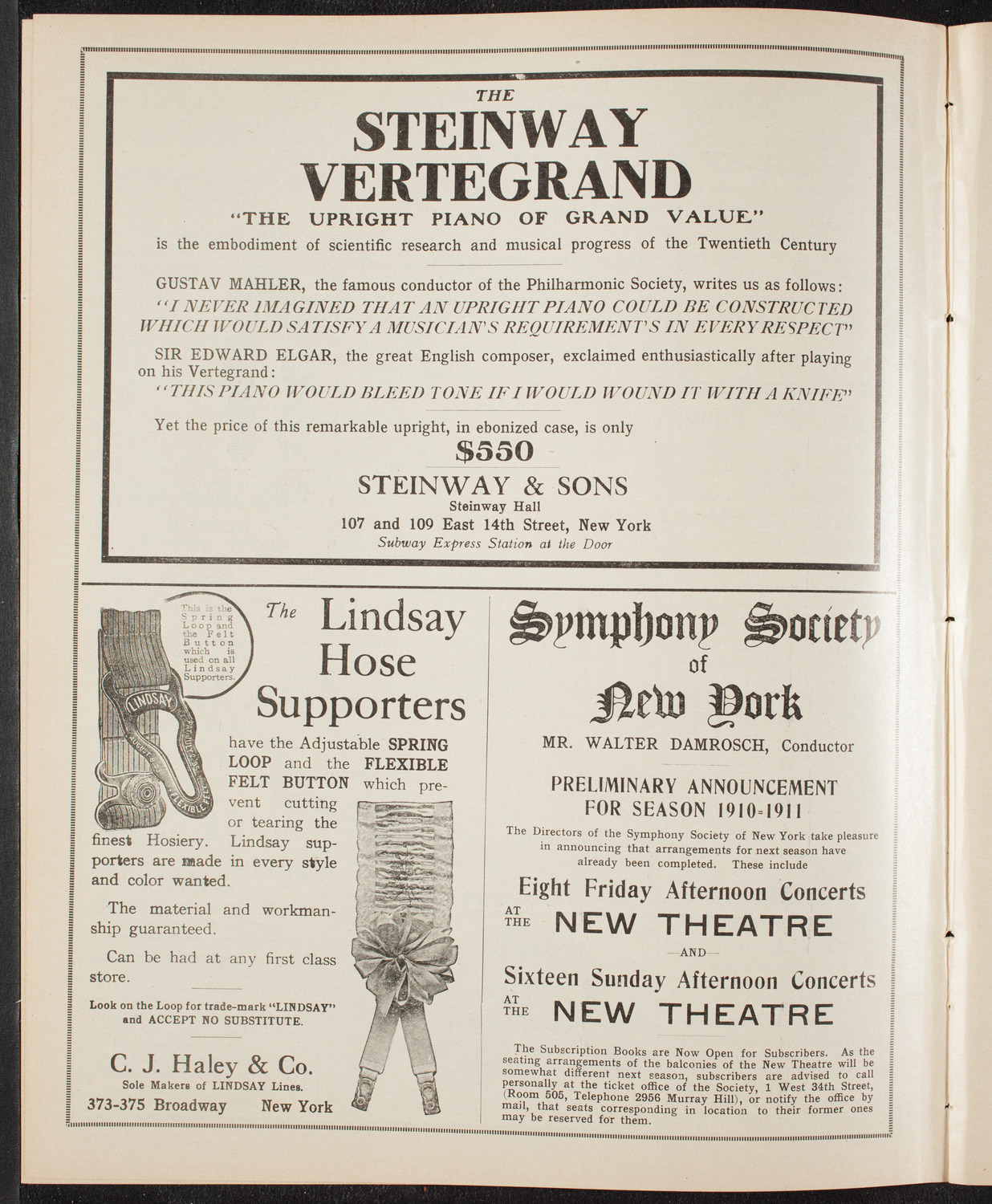 Elmendorf Lecture: Yellowstone Park/ Benefit: St. Andrew's Convalescent Hospital, March 29, 1910, program page 4