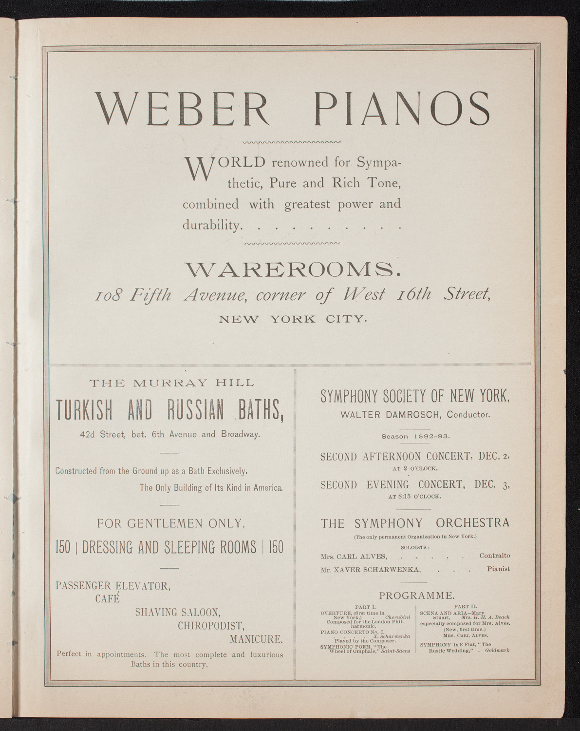 Oratorio Society of New York, November 25, 1892, program page 7