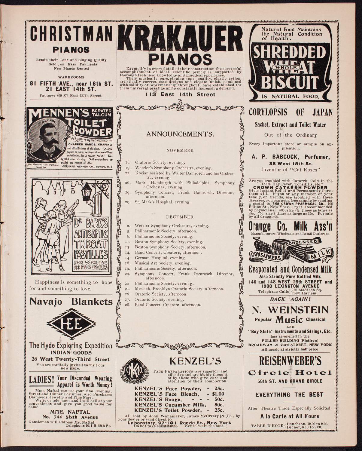 New York Philharmonic, November 15, 1902, program page 3