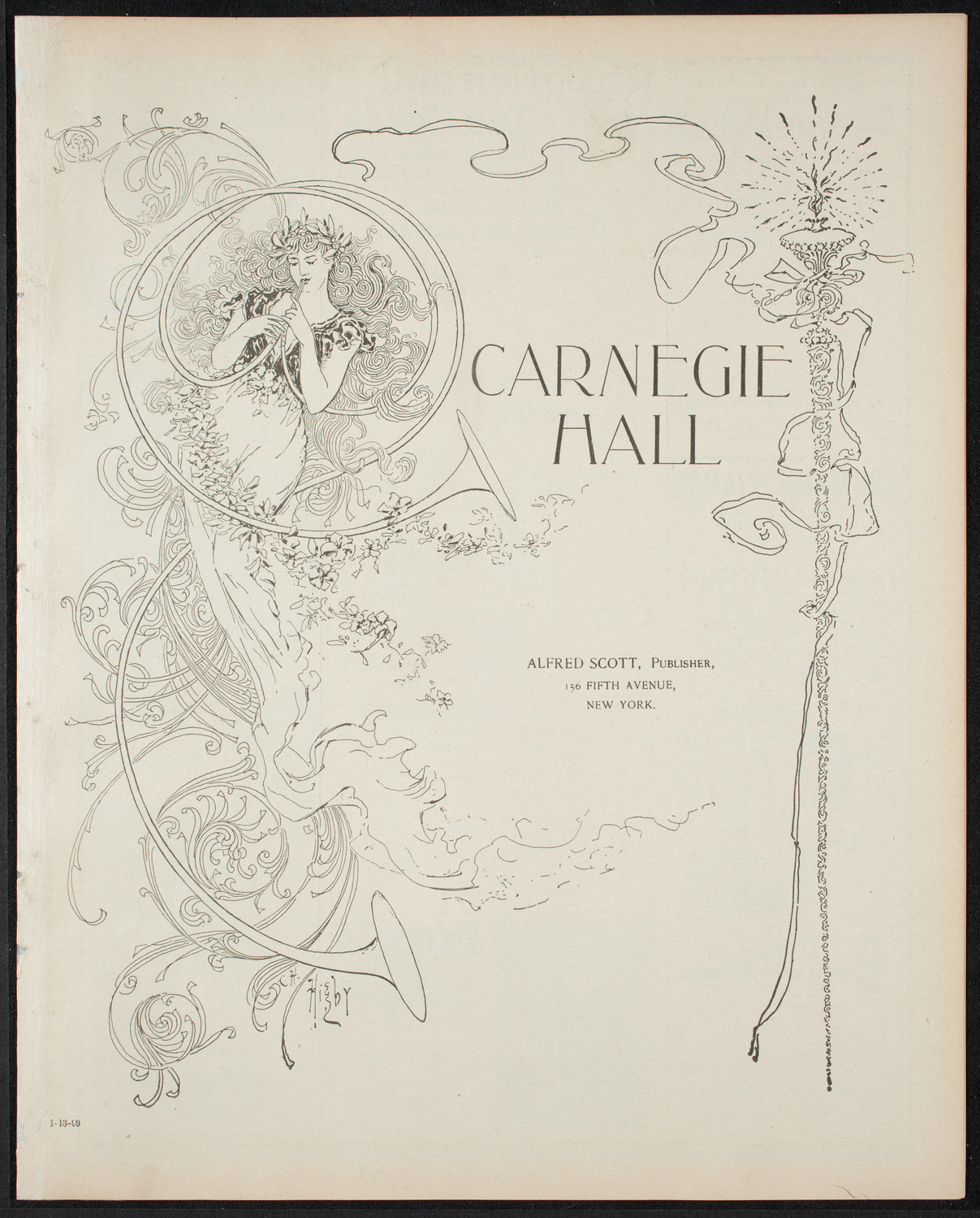 New York Philharmonic, January 13, 1899, program page 1