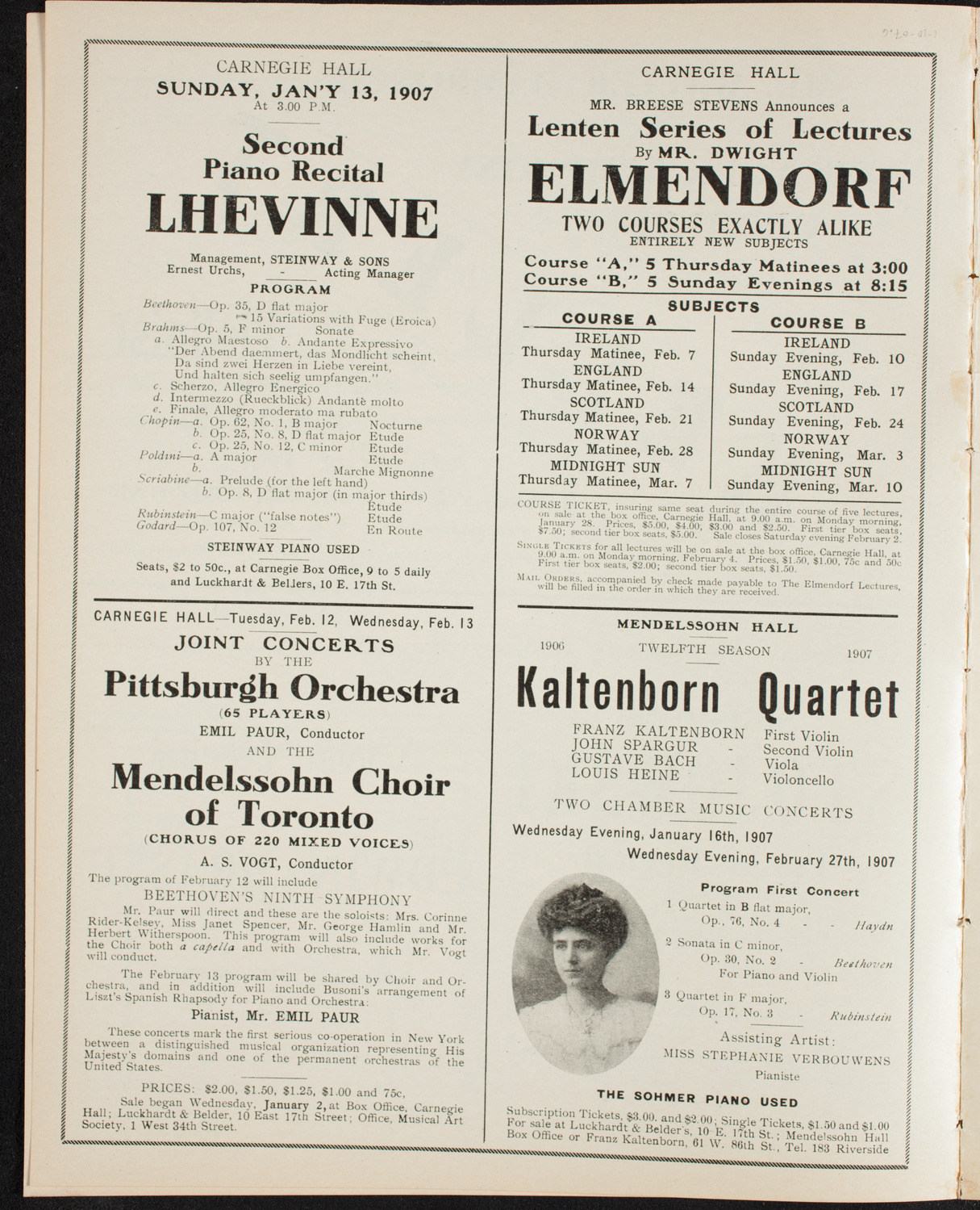 Boston Symphony Orchestra, January 10, 1907, program page 11