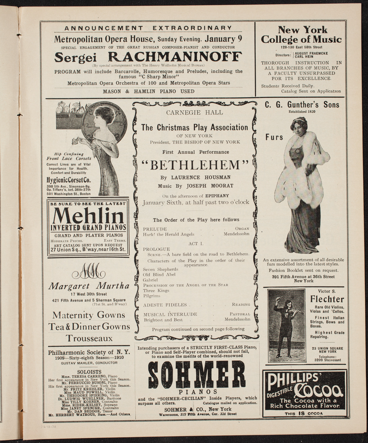 Christmas Play Association, January 6, 1910, program page 5