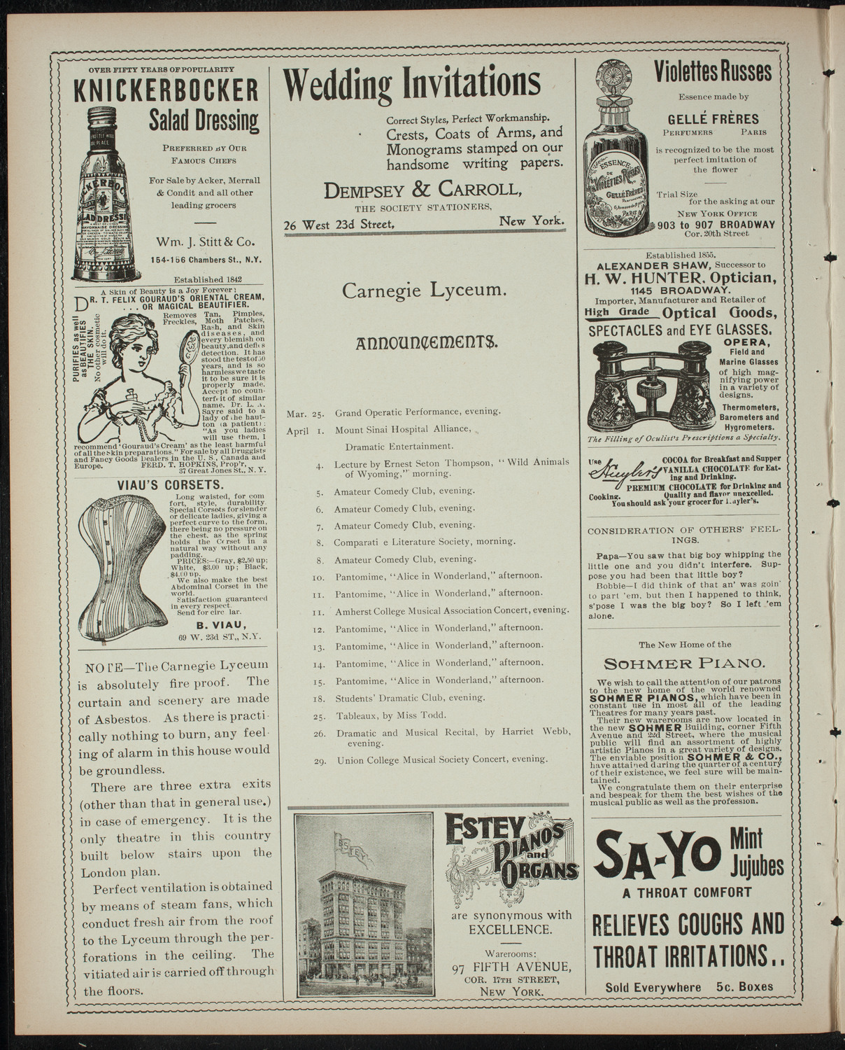 Comparative Literature Society Saturday Morning Conference, March 25, 1899, program page 2