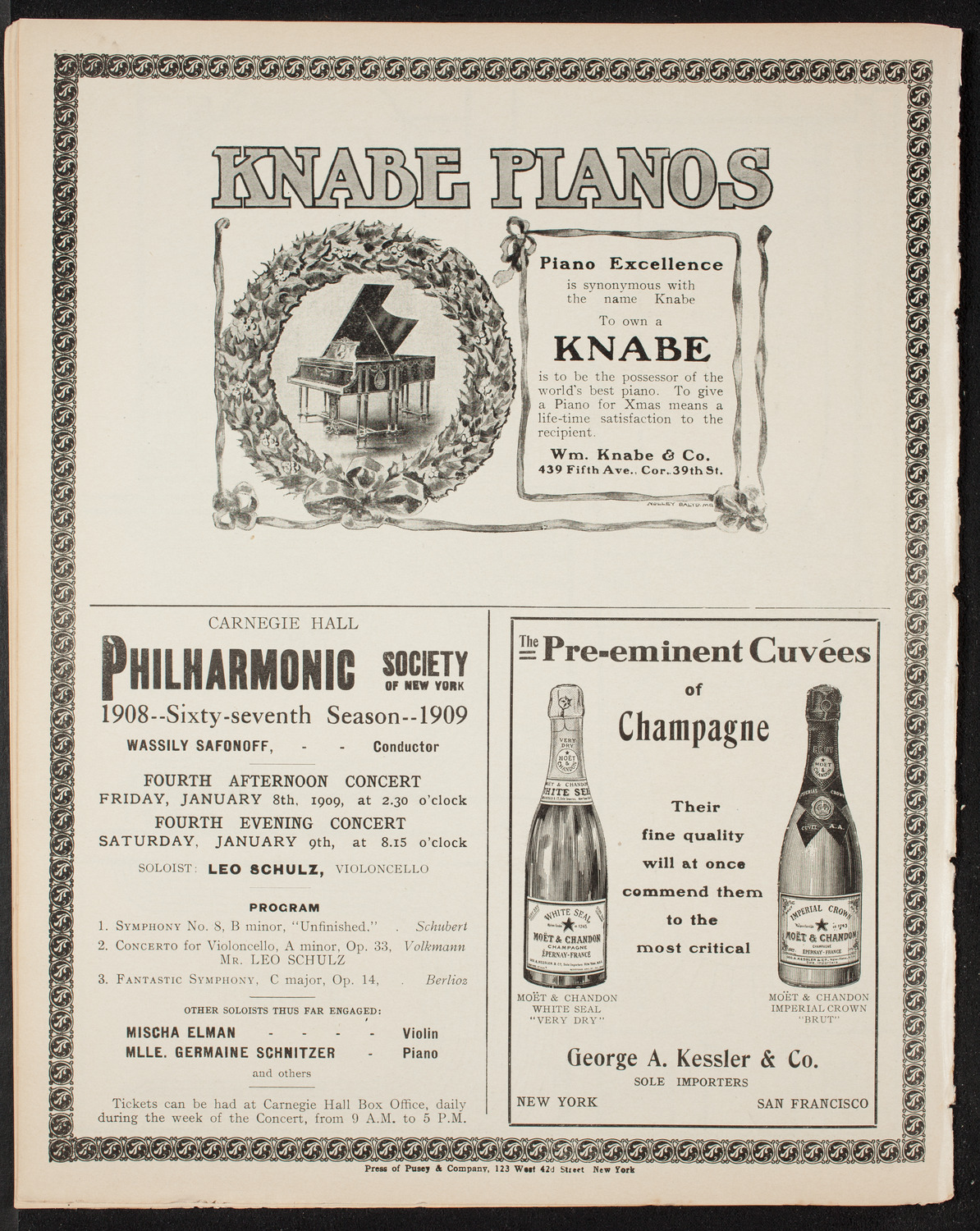 Ben Greet Players with New York Symphony Orchestra, January 2, 1909, program page 12