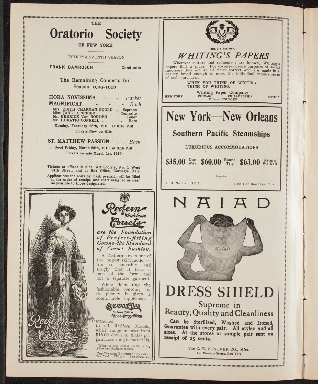 New York Philharmonic, February 17, 1910, program page 2