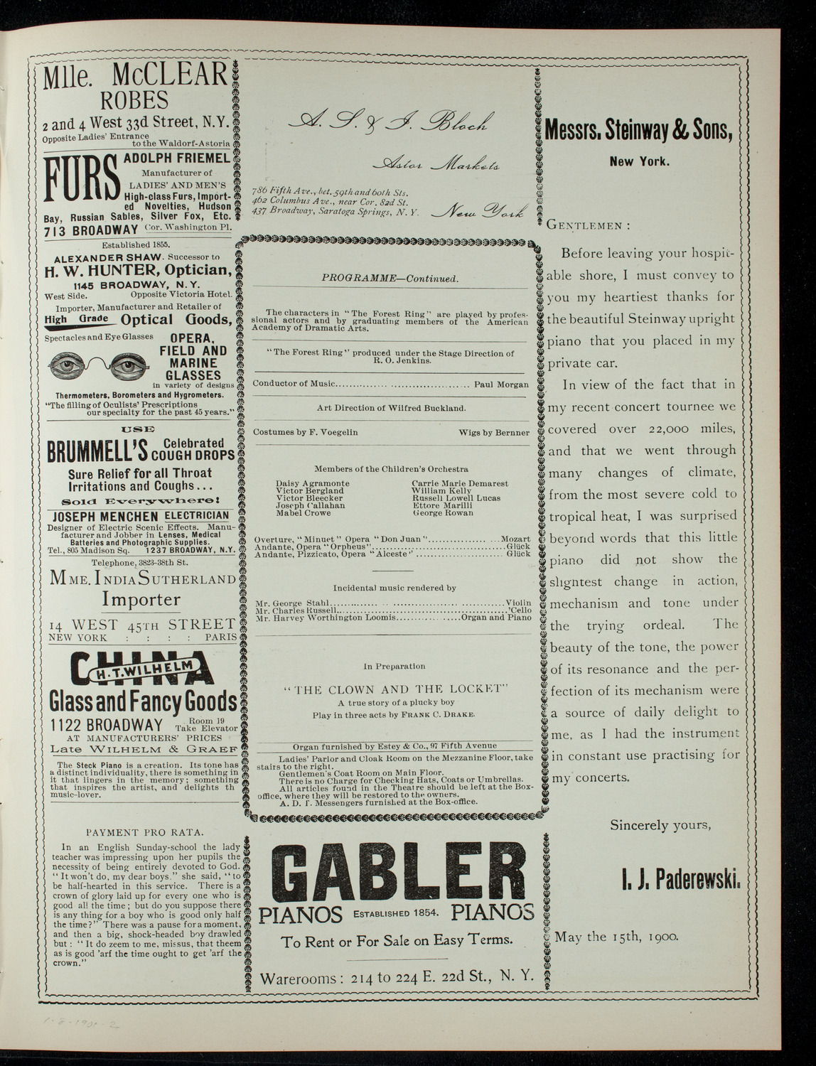 The Children's Theatre, January 8, 1901, program page 3